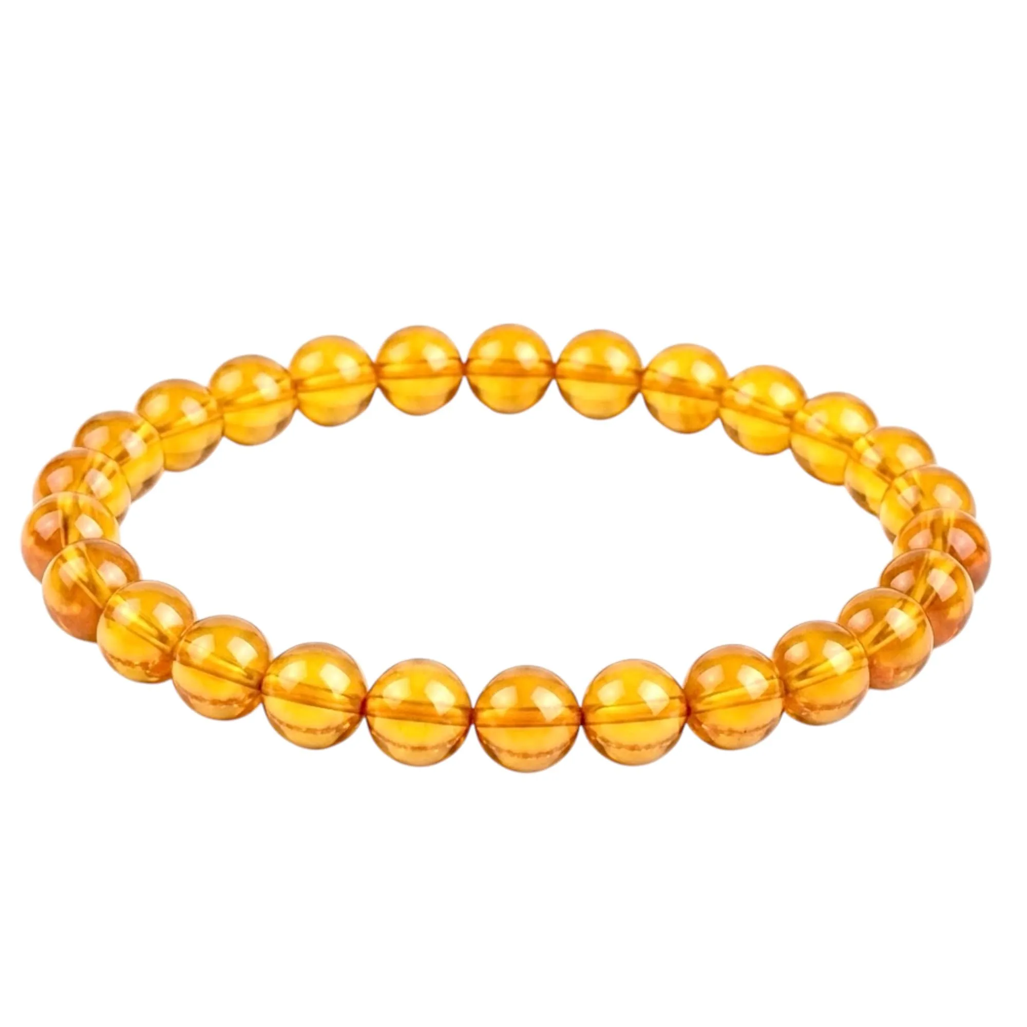 Alchimia Bracciale Elastico in Calcite Gialla 6 mm per Donna e Uomo - immagine 1