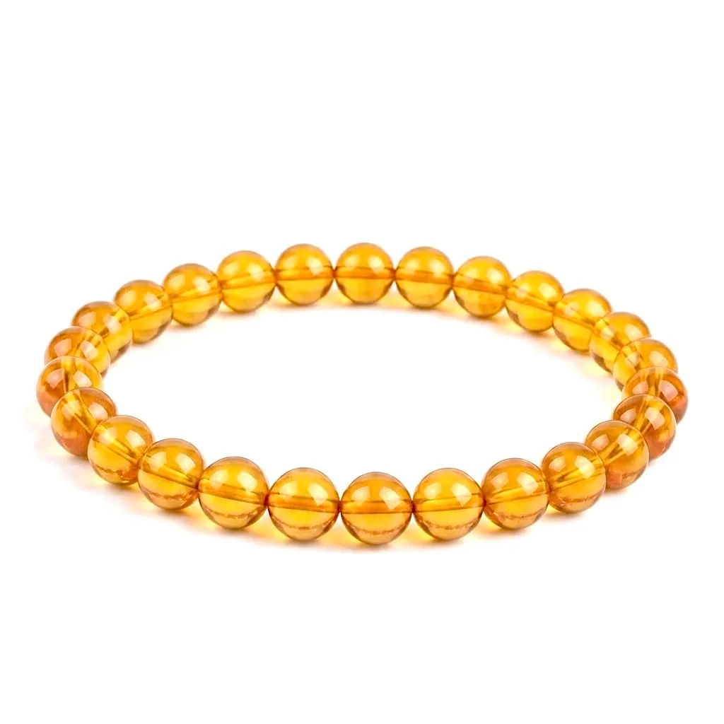 Alchimia Bracciale Elastico in Calcite Gialla 6 mm per Donna e Uomo - immagine 2