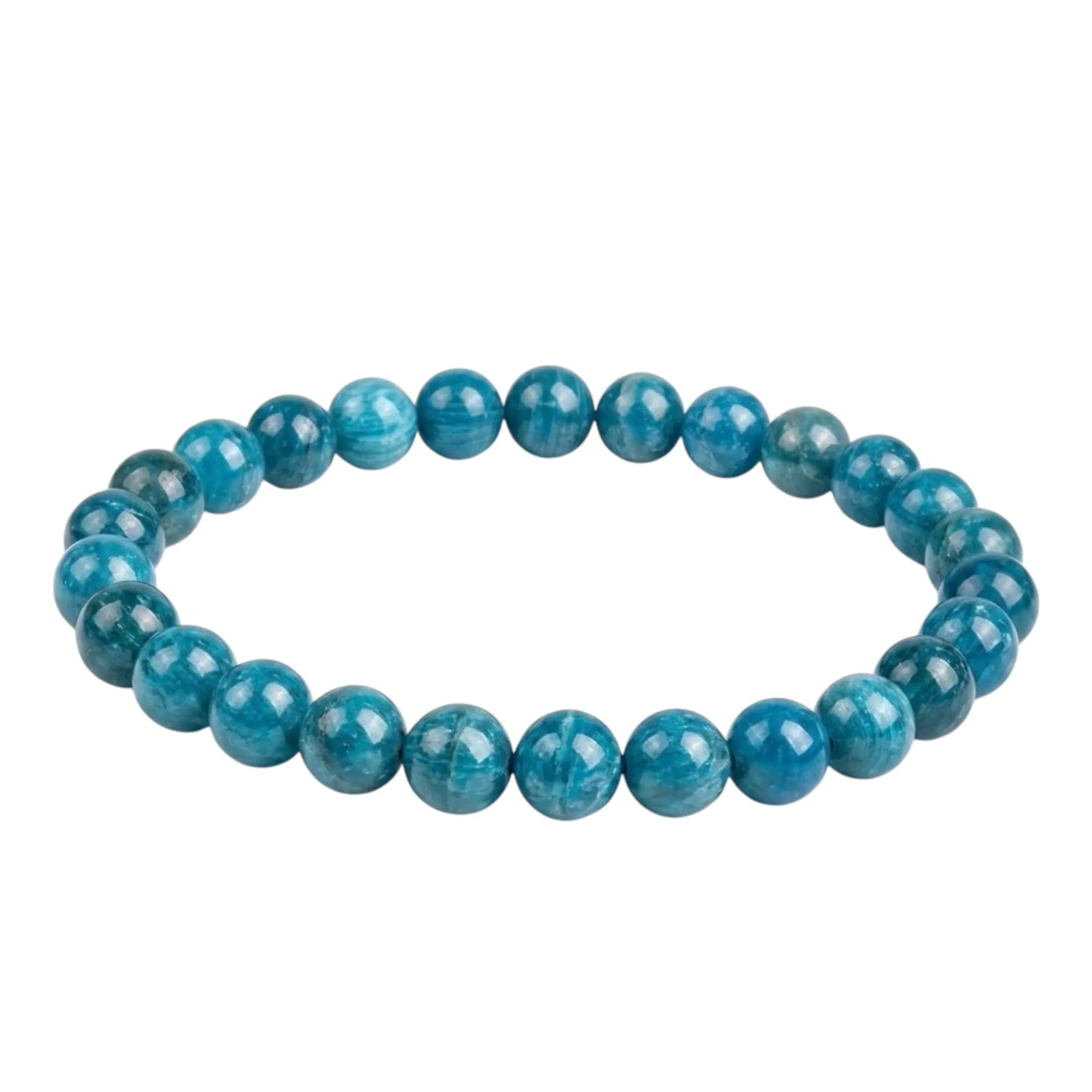 Alchimia Bracciale Elastico in Apatite Naturale 6 mm per Donna e Uomo - immagine 1