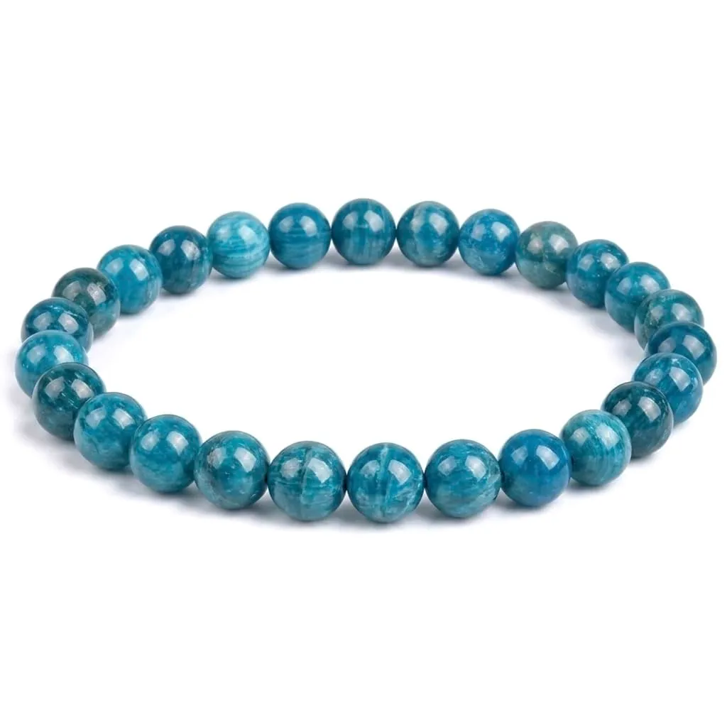 Alchimia Bracciale Elastico in Apatite Naturale 6 mm per Donna e Uomo - immagine 5