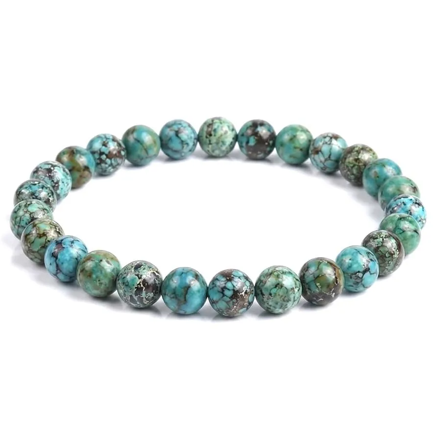 Alchimia Bracciale Unisex Elastico in Turchese Africa 6 mm - immagine 1
