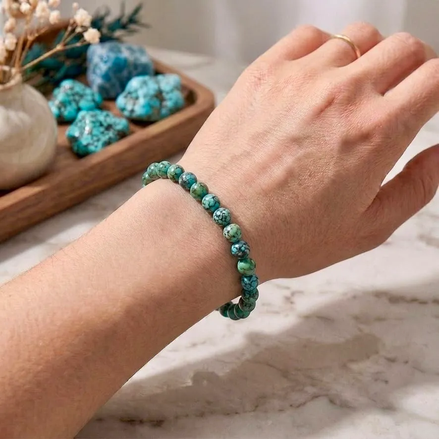 Alchimia Bracciale Unisex Elastico in Turchese Africa 6 mm - immagine 2