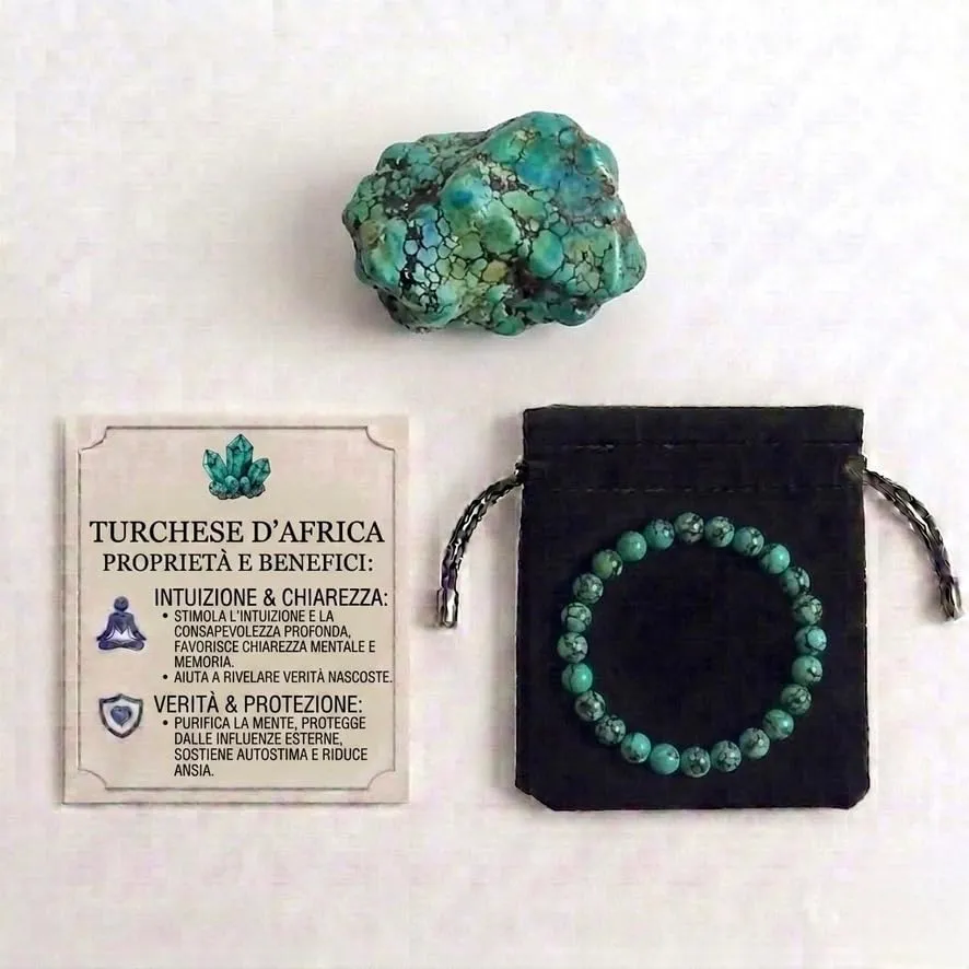 Alchimia Bracciale Unisex Elastico in Turchese Africa 6 mm - immagine 4