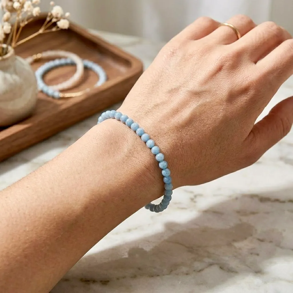 Alchimia Bracciale Elastico in Angelite 6mm - immagine 4