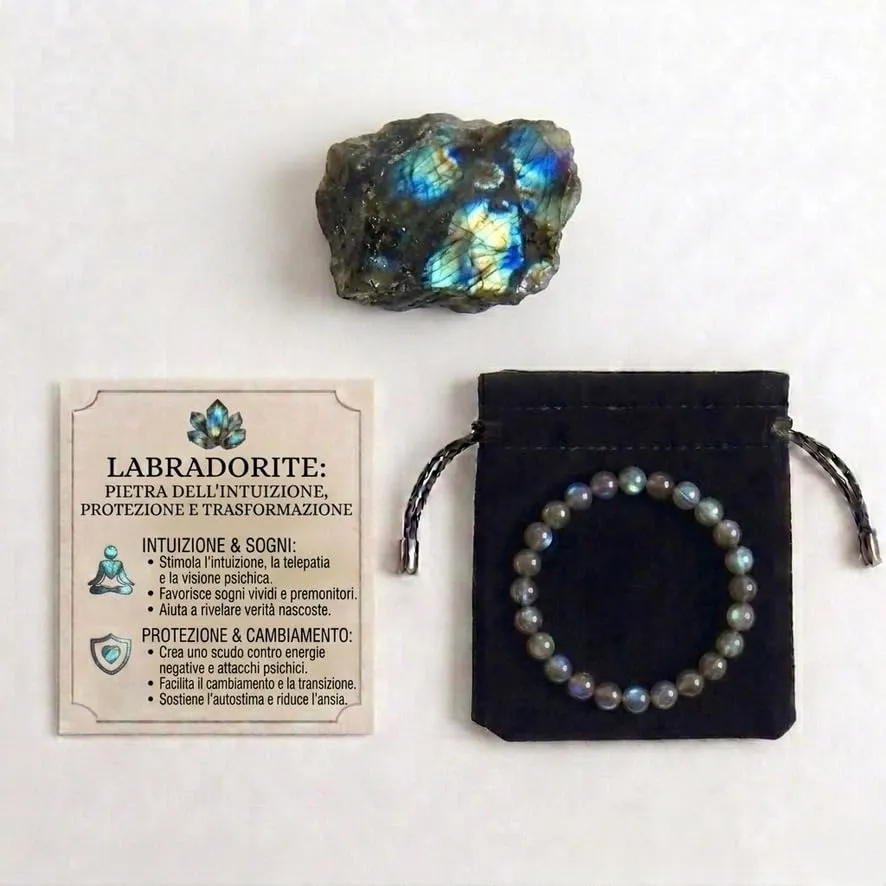 Alchimia Bracciale Unisex in Labradorite Naturale 6 mm - immagine 3