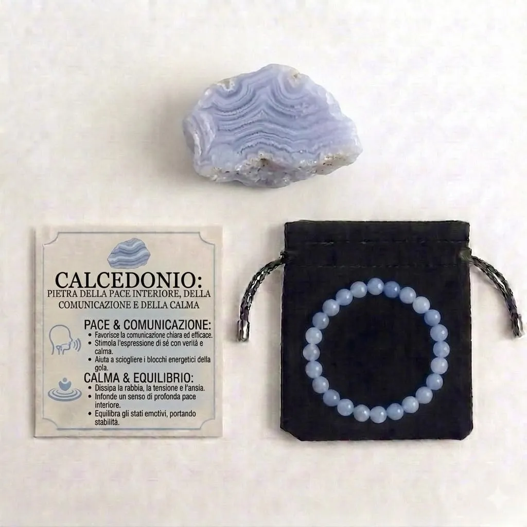 Alchimia Bracciale Unisex in Calcedonio 6 mm - immagine 6