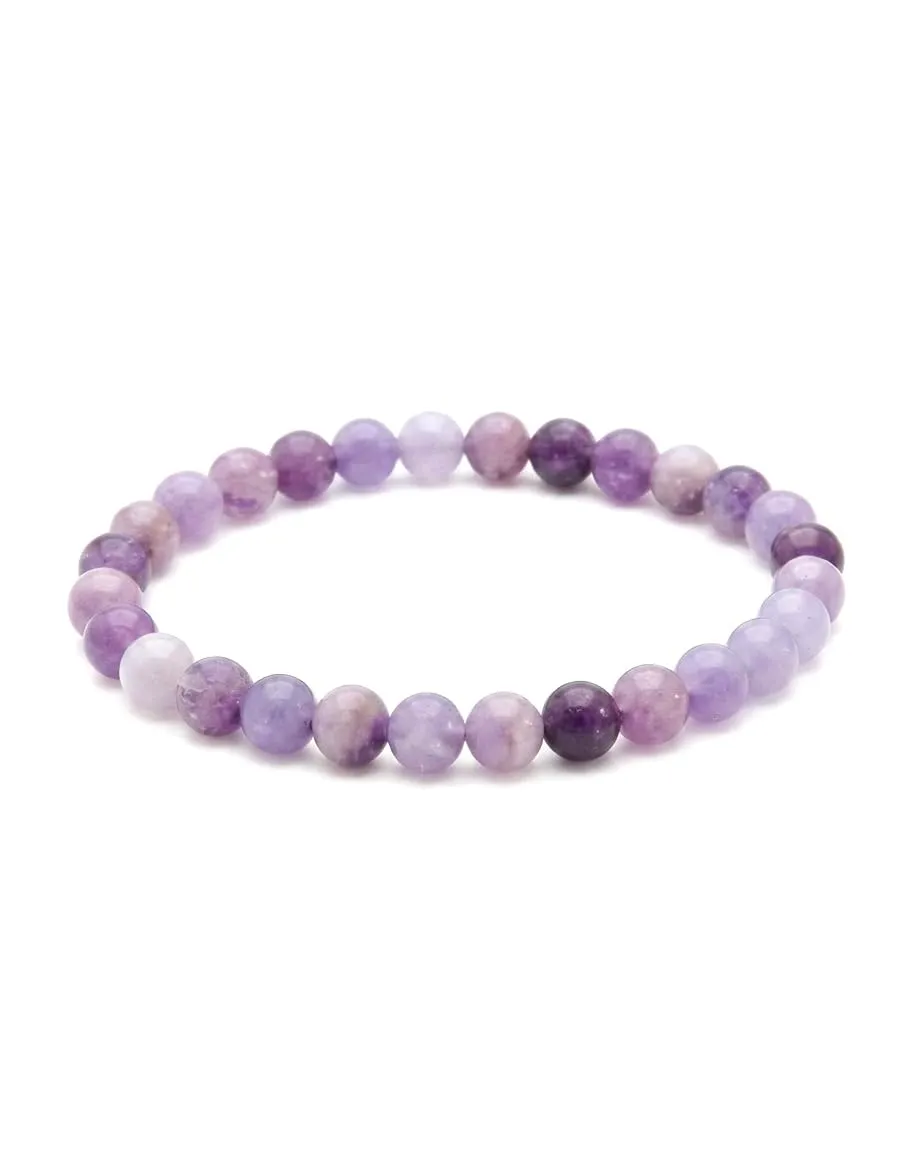 Alchimia Bracciale Elastico Unisex in Lepidolite 6 mm - immagine 3