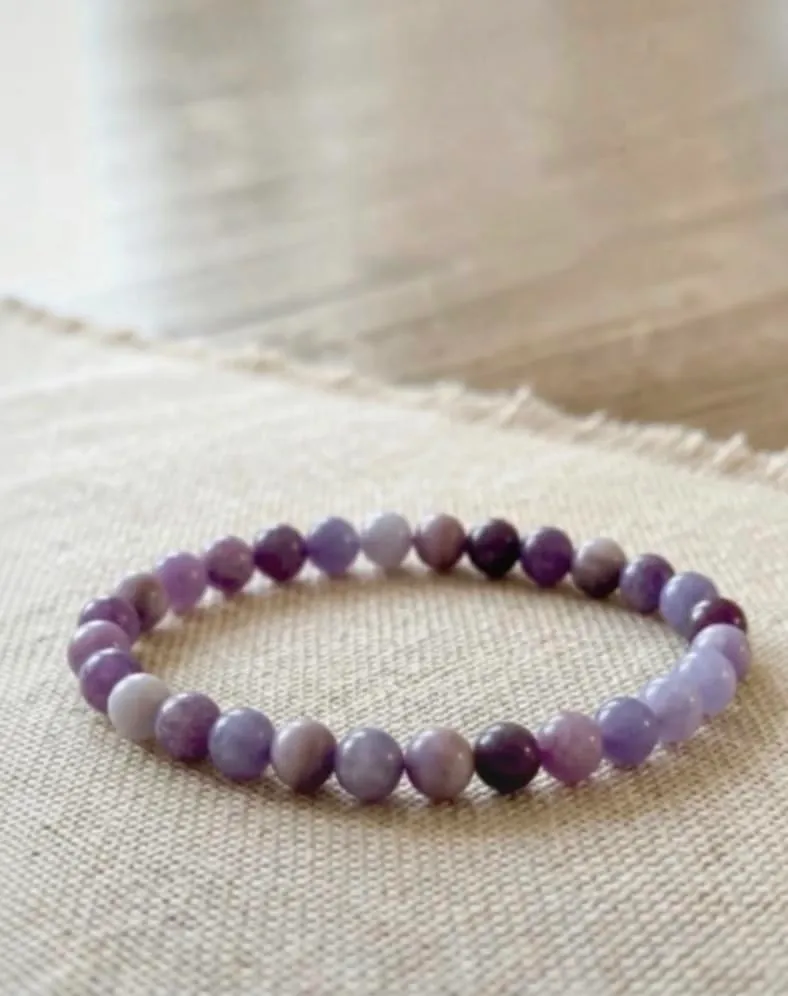 Alchimia Bracciale Elastico Unisex in Lepidolite 6 mm - immagine 6
