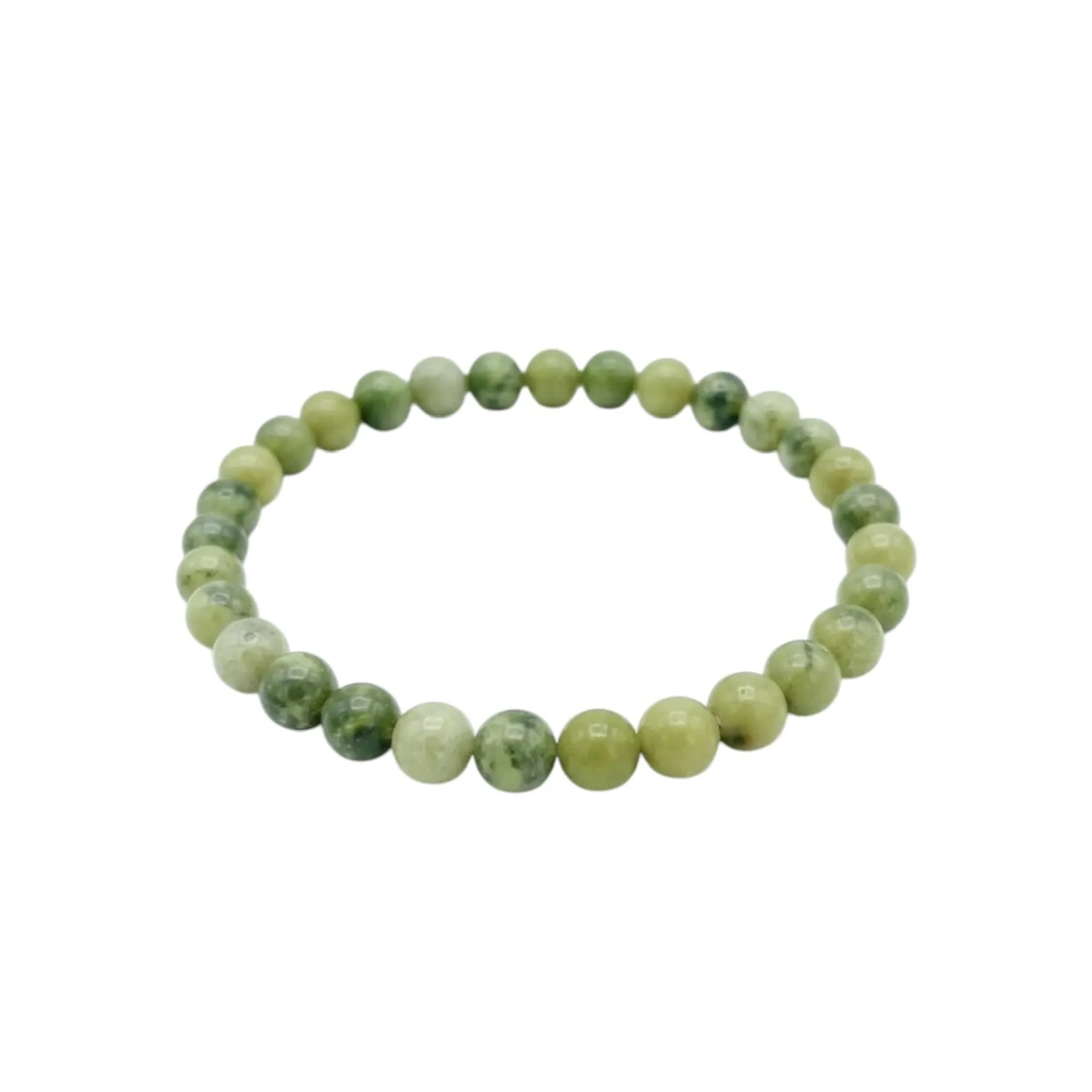 Alchimia Bracciale elastico in Giada verde 6 mm Unisex - immagine 1