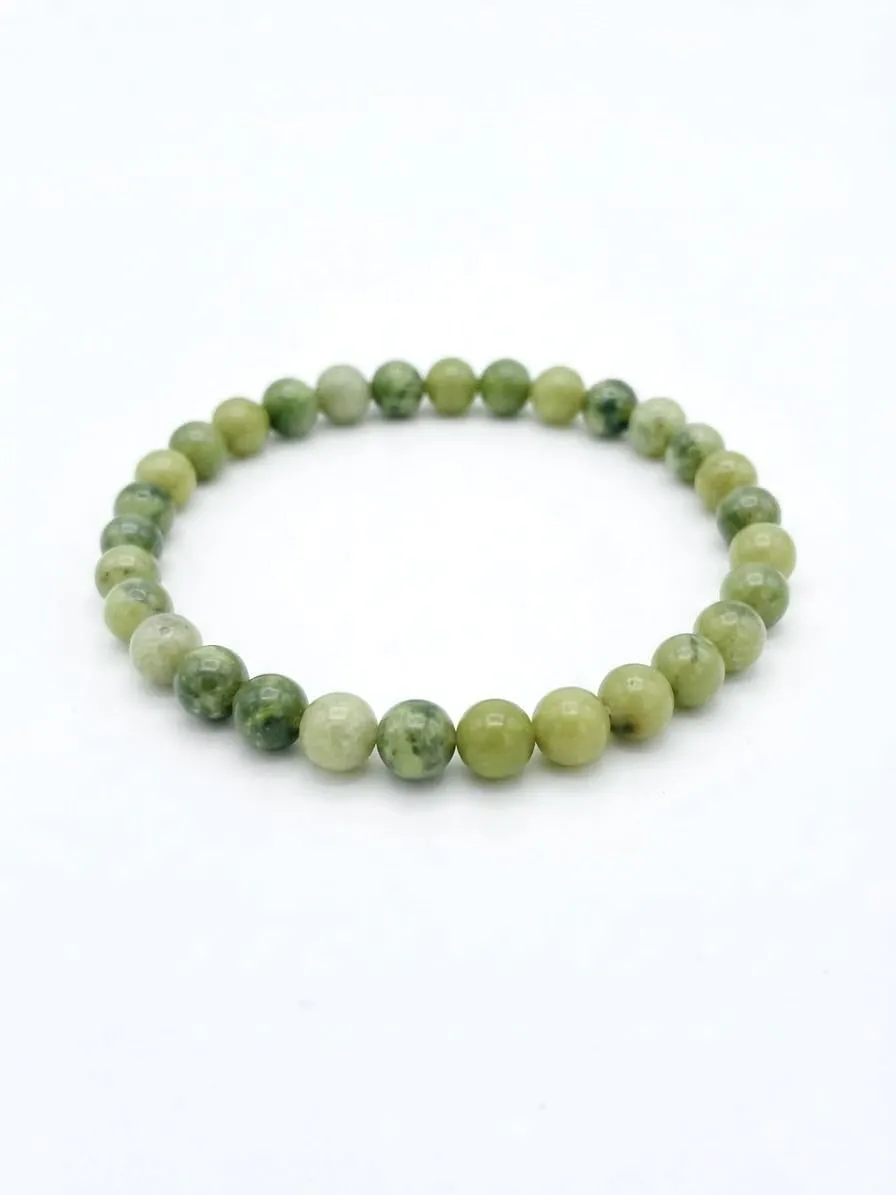 Alchimia Bracciale elastico in Giada verde 6 mm Unisex - immagine 5