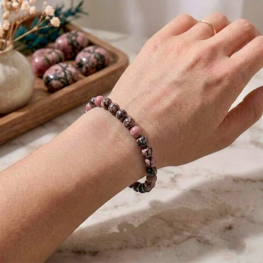 Alchimia Bracciale Elastico in Rodonite 6mm - immagine 3