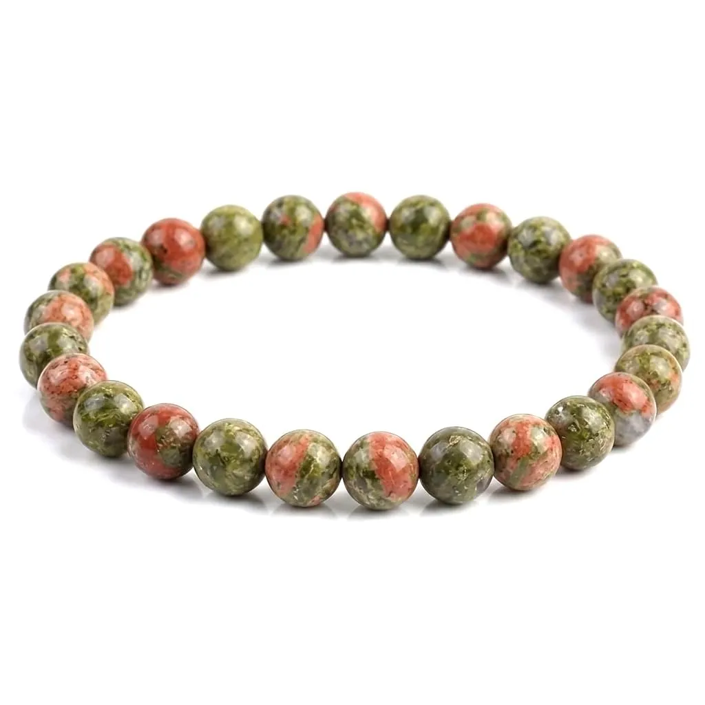 Alchimia Bracciale Elastico Unisex in Unakite 6 mm - immagine 1