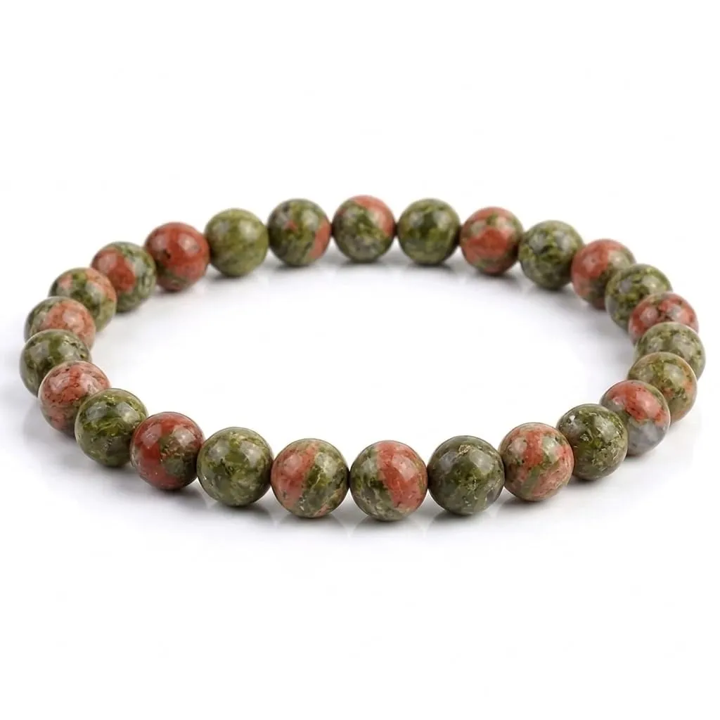 Alchimia Bracciale Elastico Unisex in Unakite 6 mm - immagine 3
