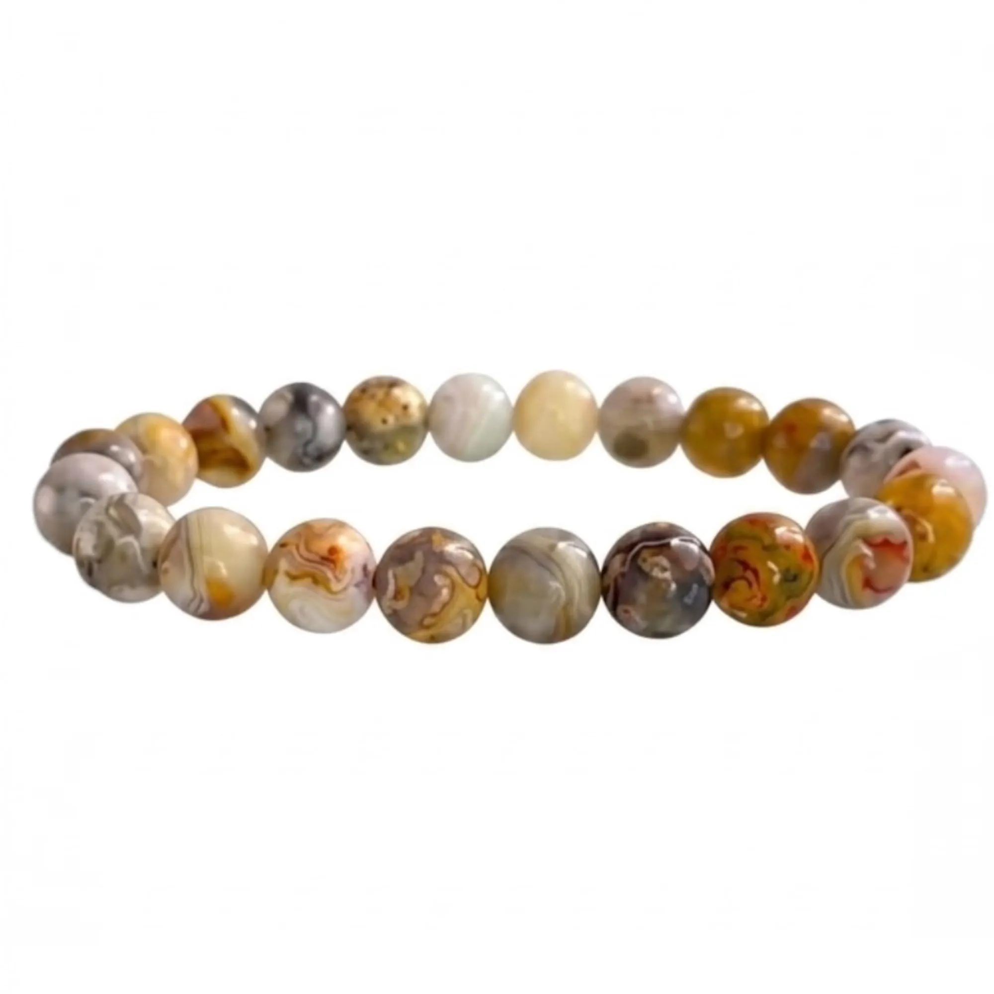 Alchimia Bracciale Elastico in Agata Crazy, Pietre Naturali 6mm - immagine 5