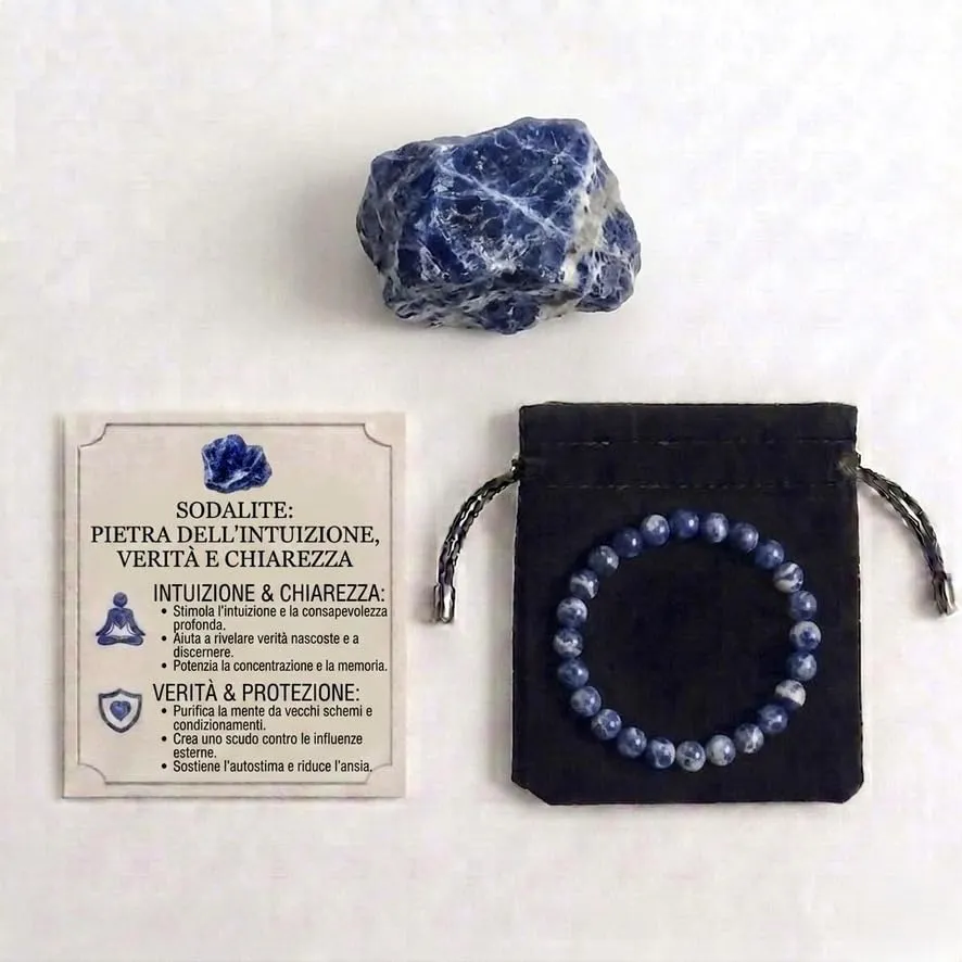Alchimia Bracciale Unisex Elastico in Sodalite Naturale 6 mm - immagine 3