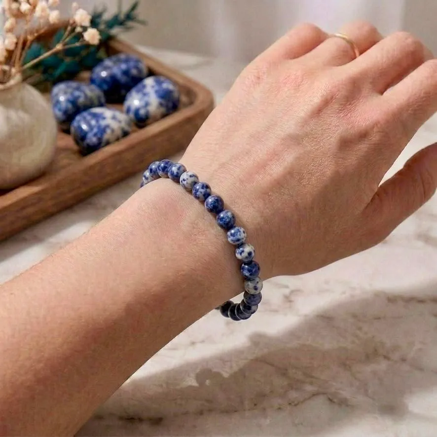 Alchimia Bracciale Unisex Elastico in Sodalite Naturale 6 mm - immagine 4