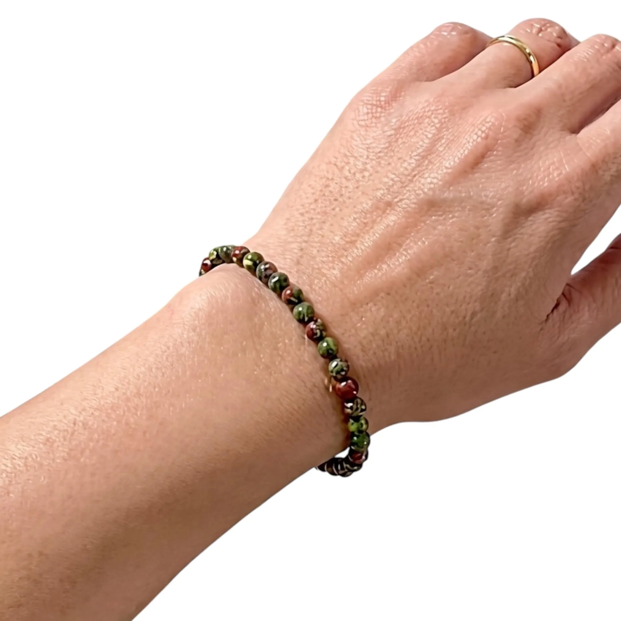 Alchimia Bracciale Unisex in Pietre Naturali Dragon Stone 6 mm - immagine 2