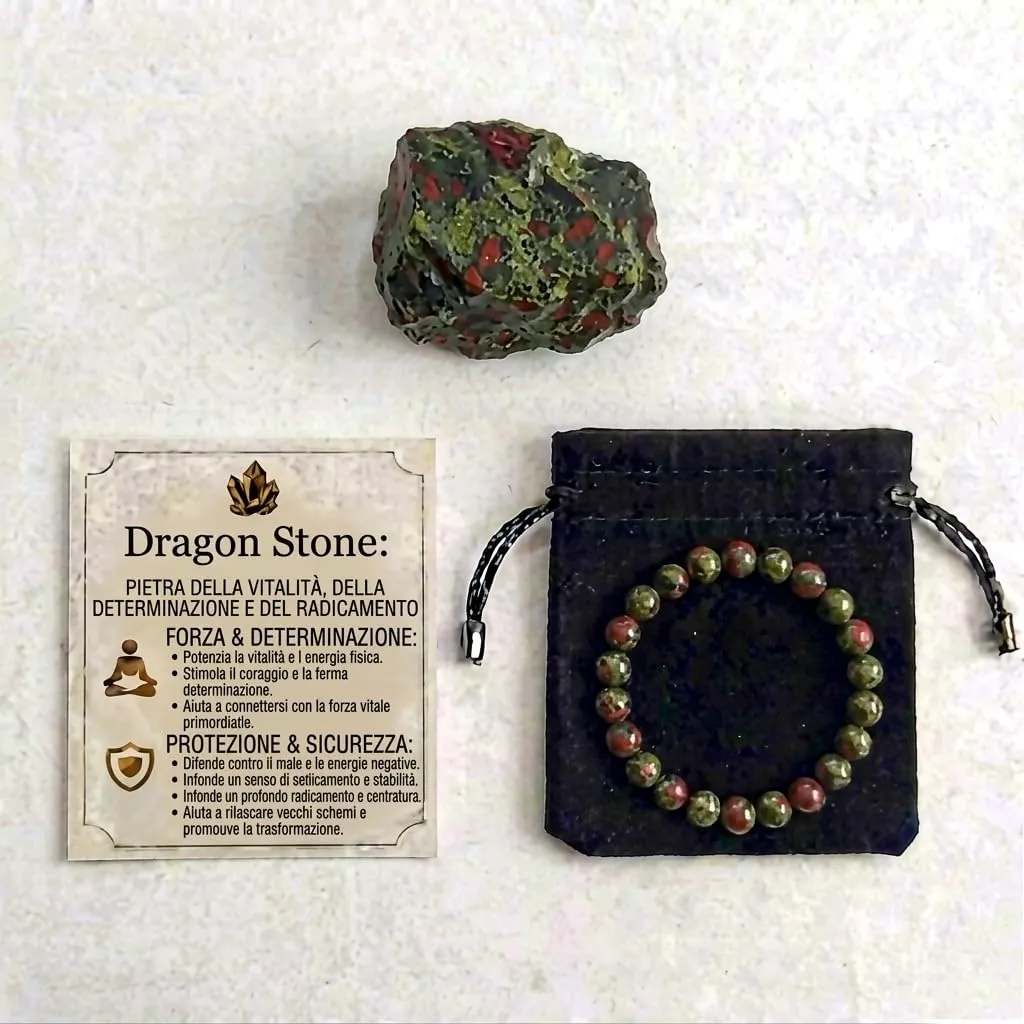 Alchimia Bracciale Unisex in Pietre Naturali Dragon Stone 6 mm - immagine 4