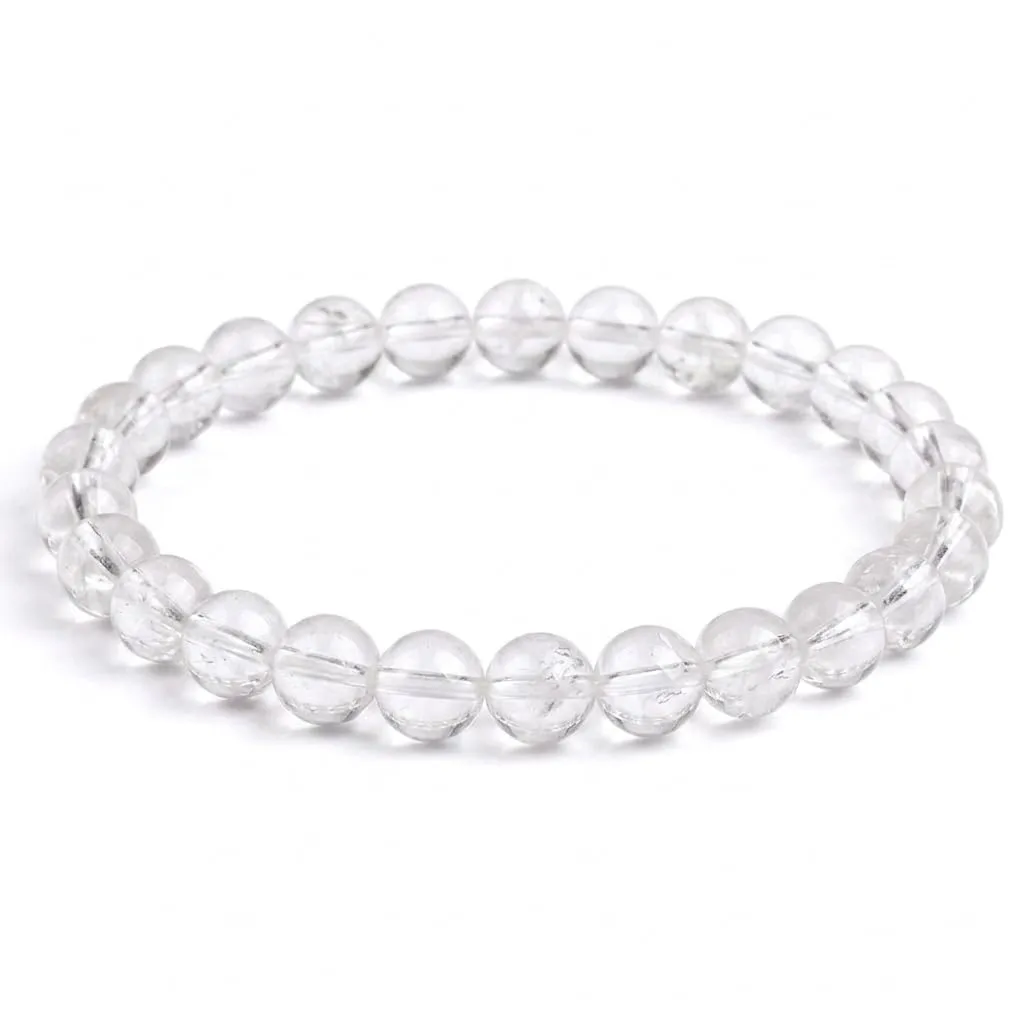 Alchimia Bracciale Elastico in Quarzo Ialino 6 mm Unisex - immagine 2