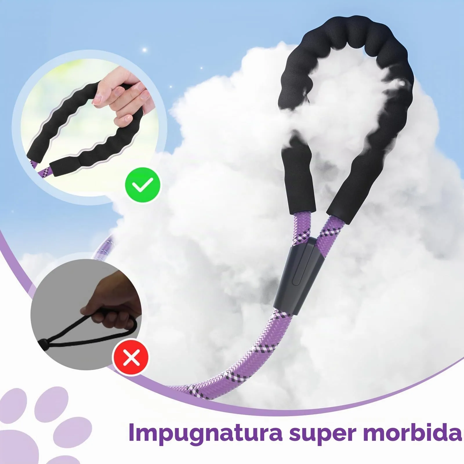 X XBEN Guinzaglio Addestramento per Cani, 10M, Nylon, con Gancio di Sicurezza e Maniglia Imbottita - immagine 3