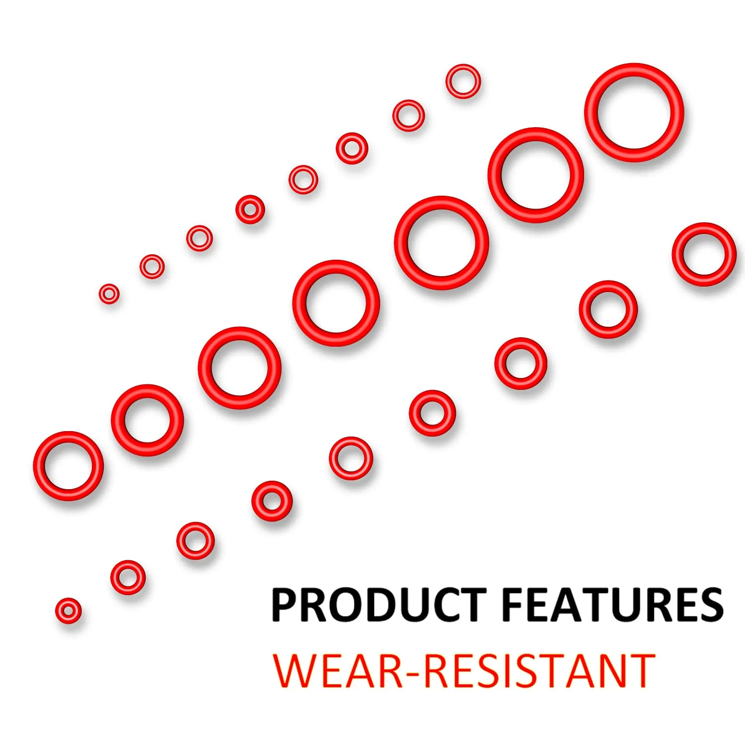 YIXISI Kit Assortimento O-ring in Silicone, 420 Pezzi, 24 Misure, Rosso - immagine 3
