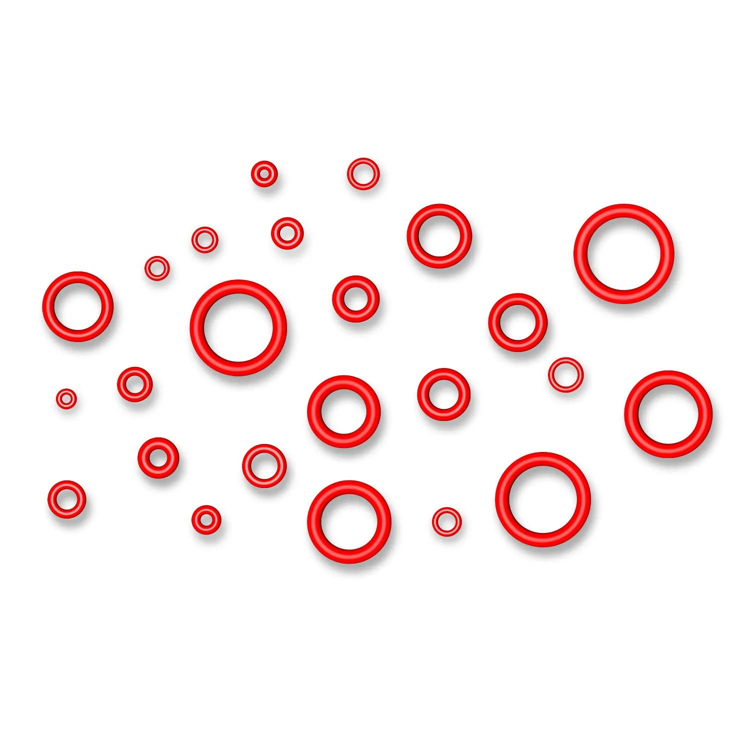 YIXISI Kit Assortimento O-ring in Silicone, 420 Pezzi, 24 Misure, Rosso - immagine 4