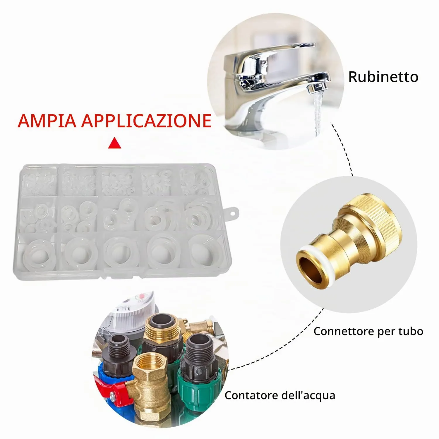 YIXISI Kit Assortimento O-ring in Silicone Bianco, 225 Pezzi 15 Misure - immagine 6