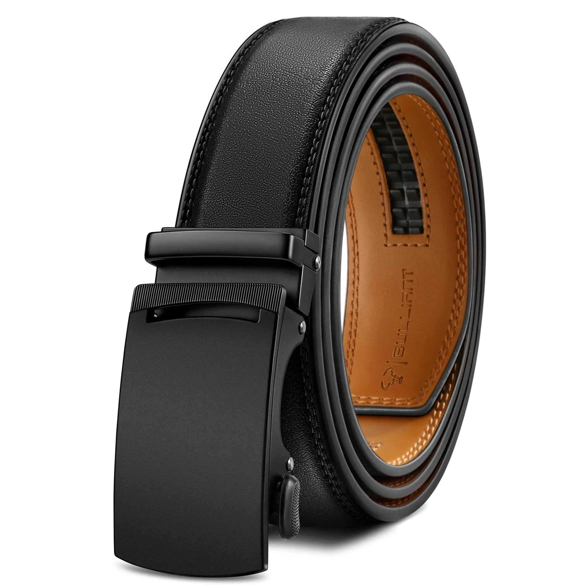 BULLIANT Cintura Uomo in Pelle con Fibbia Automatica a Cricchetto 35mm, Nero847, 115cm - immagine 1