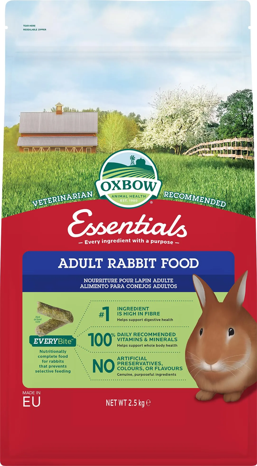 Oxbow Essentials Cibo per Conigli Adulti, 2,5 kg - immagine 1