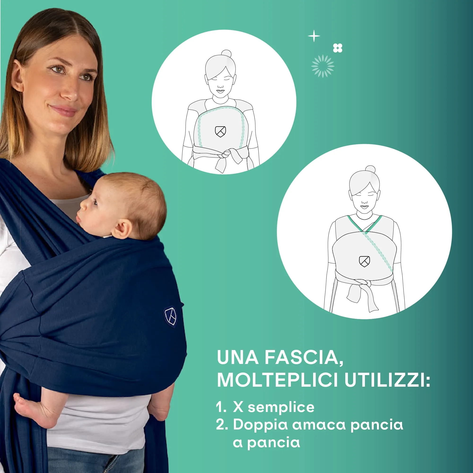 Koala Babycare Cuddle Band 2.0 Fascia Neonato in Cotone Organico fino a 15 kg - immagine 6