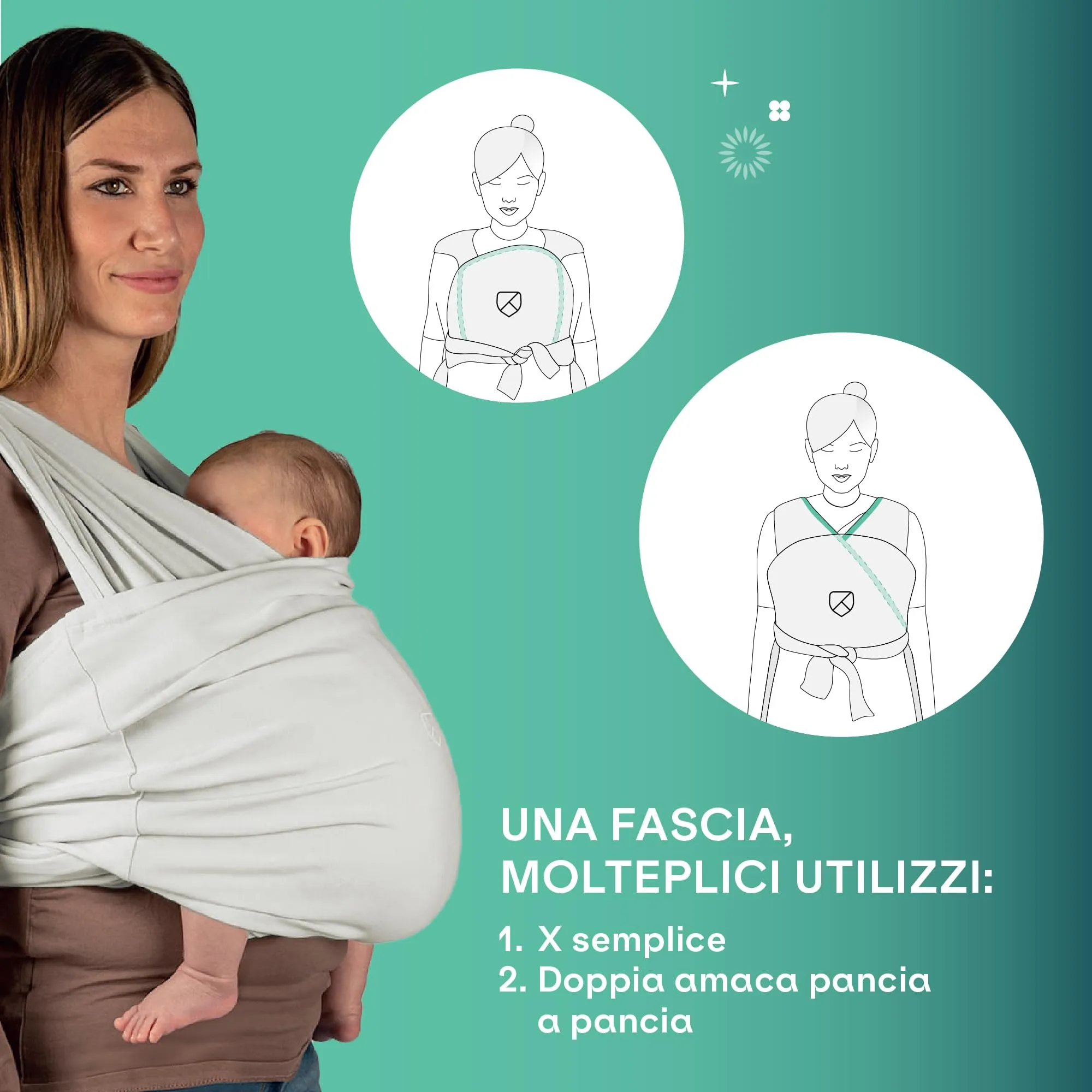 Koala Babycare Cuddle Band 2.0 Fascia Neonato in Cotone Organico fino a 15 kg - immagine 4