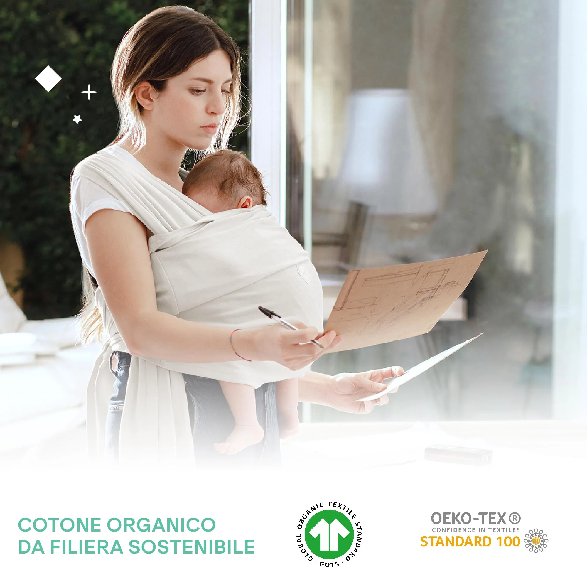 Koala Babycare Cuddle Band 2.0 Fascia Neonato in Cotone Organico fino a 15 kg - immagine 6