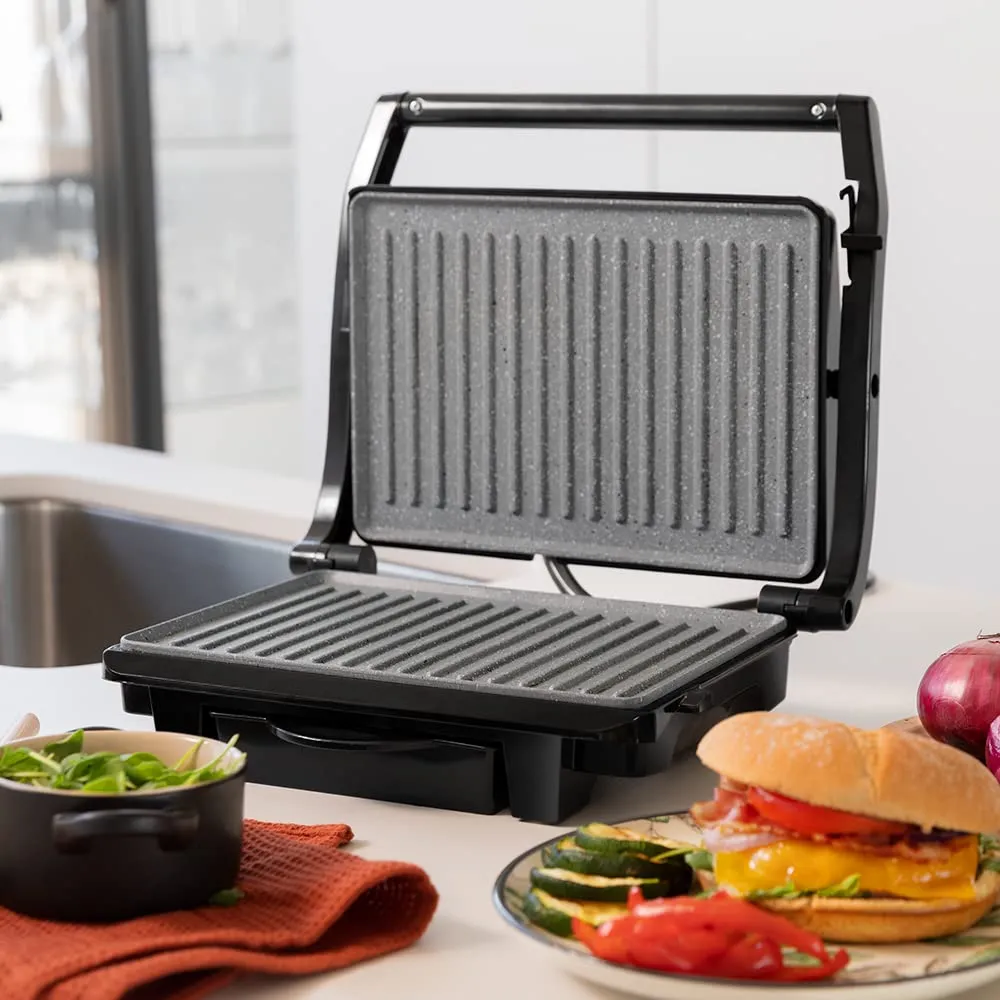 Cecotec Rock'nGrill Dark 1000 Electric Grill, 1000 W, Stone Coating, 25.4 x 17.5 cm - immagine 2