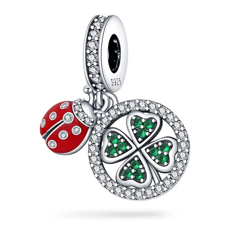 TINSLO Bead Charm in Argento Sterling 925 con Cubic Zirconia per Braccialetti e Collane Europee - immagine 1