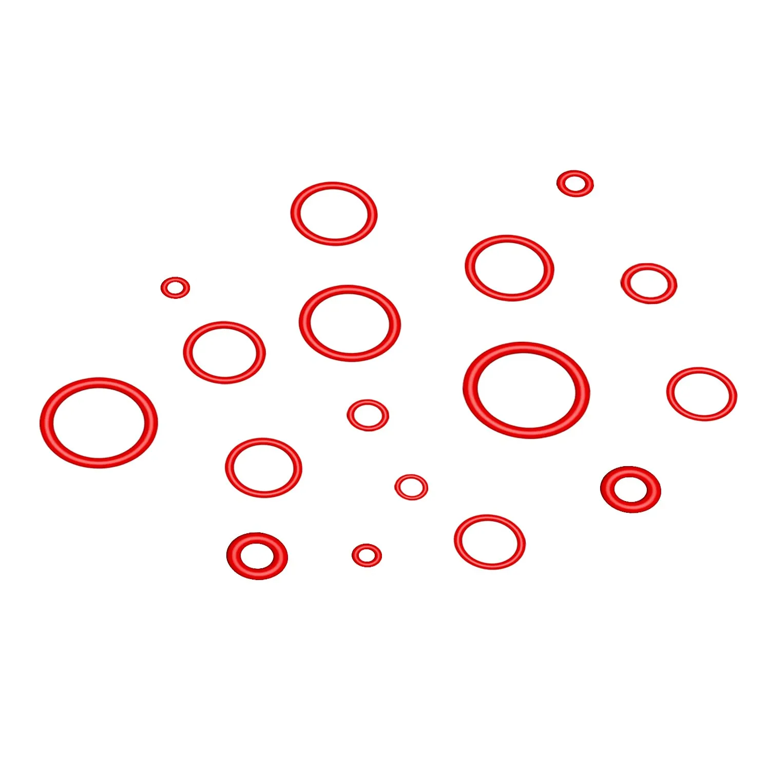 YIXISI Kit Assortimento O-ring in Silicone, 225 Pezzi, 15 Misure, Rosso - immagine 4