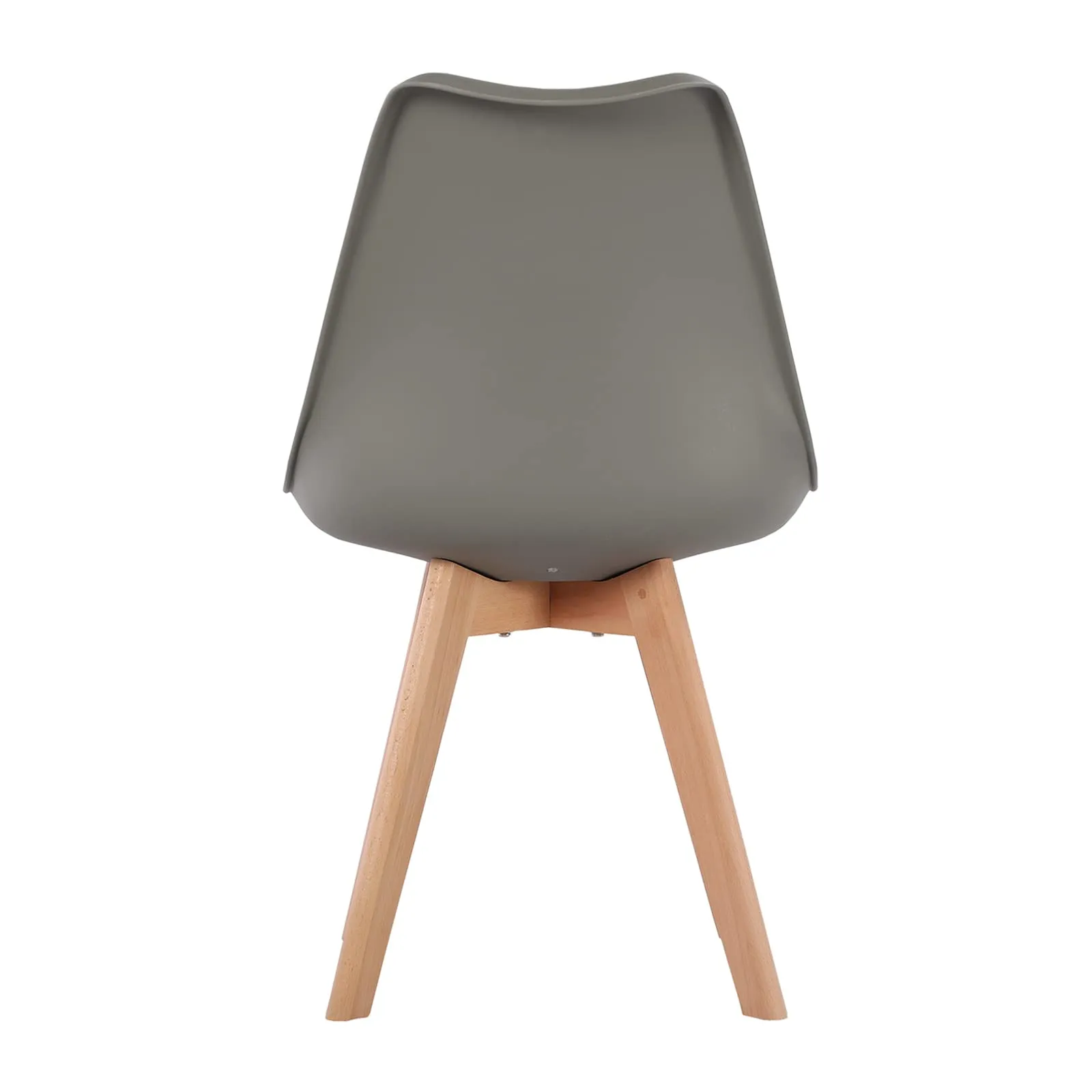 EGGREE Set di 4 sedie da pranzo stile rétro in legno di faggio e similpelle, grigio - immagine 9