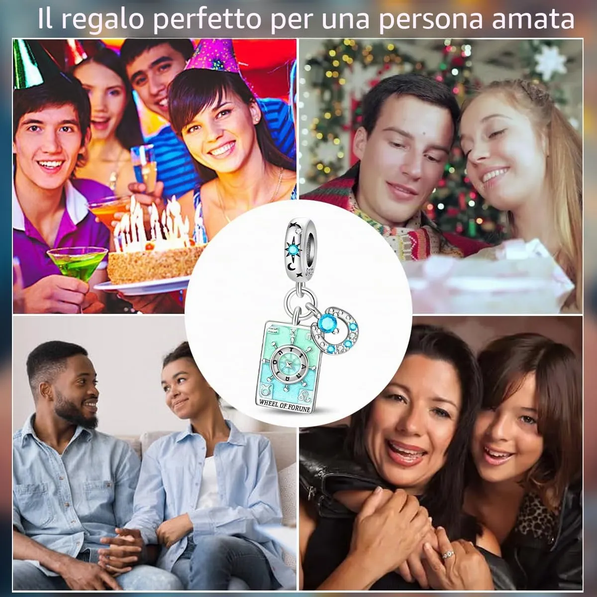 TINSLO Bead Charm in Argento Sterling 925 con Cubic Zirconia per Braccialetti e Collane Europee - immagine 6