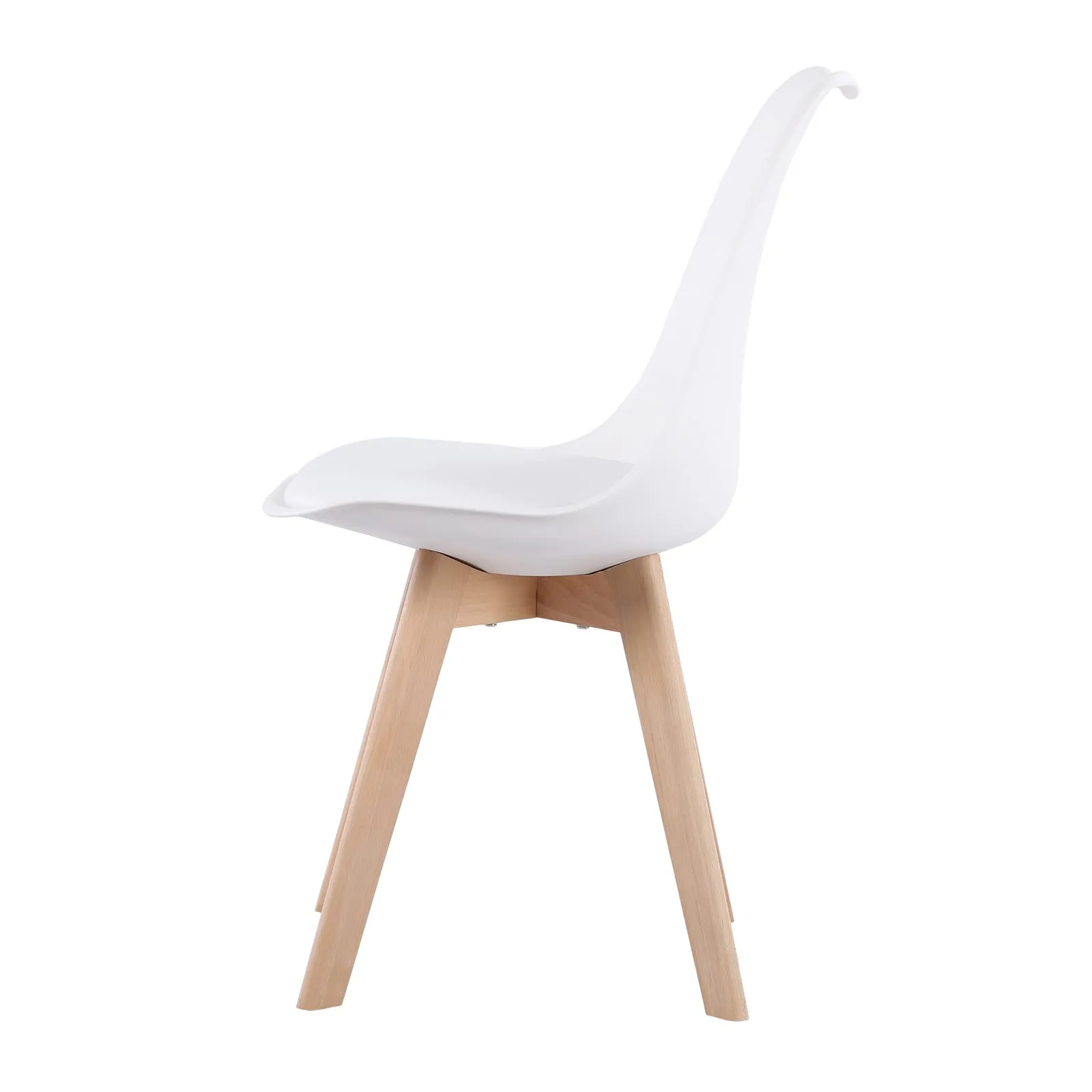 EGGREE Set di 4 Sedie Imbottite con Gambe in Faggio Massiccio, Bianco - immagine 8