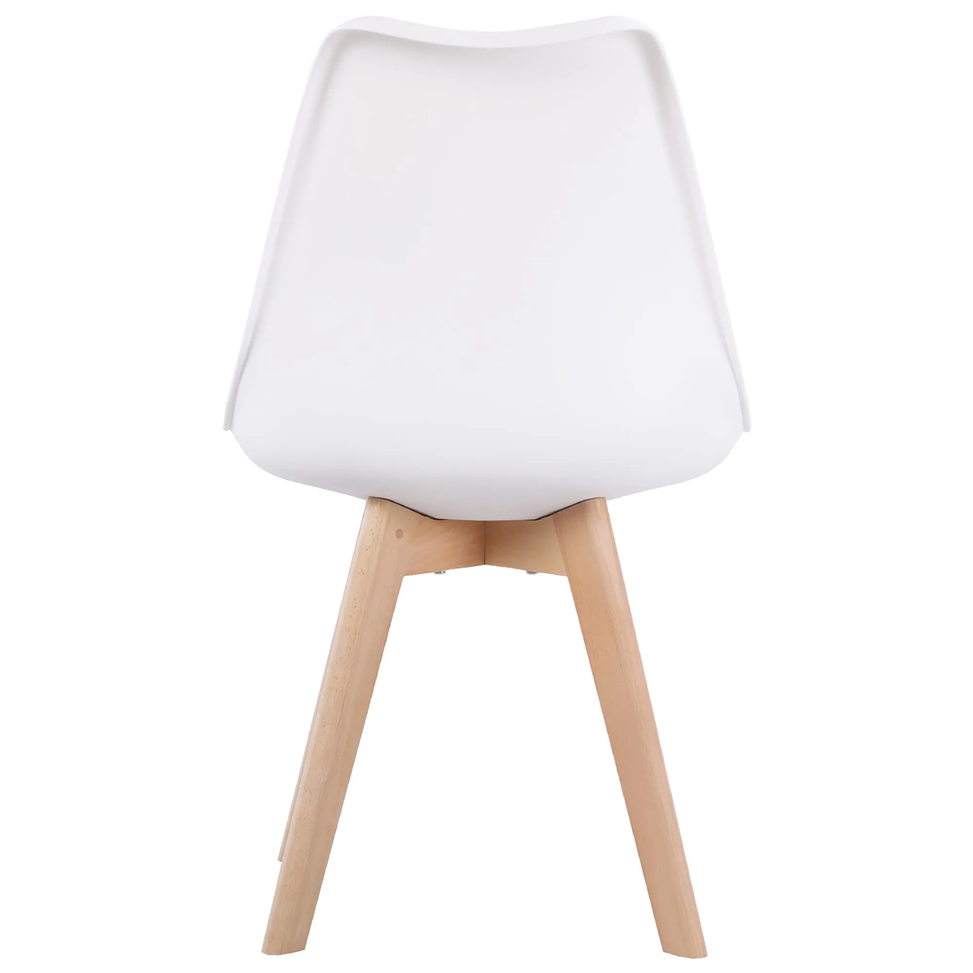 EGGREE Set di 4 Sedie Imbottite con Gambe in Faggio Massiccio, Bianco - immagine 9