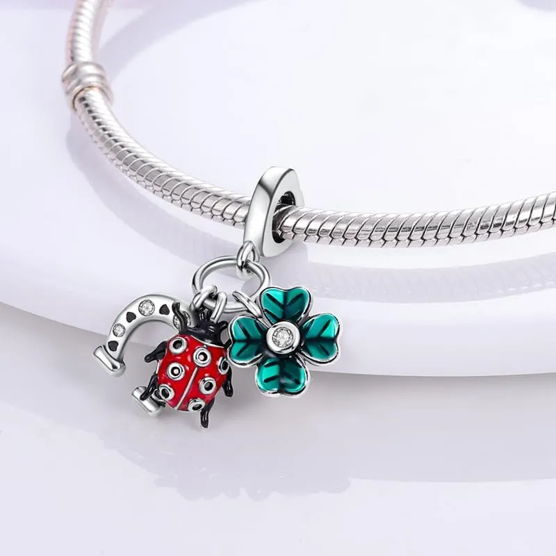 TINSLO Bead Charm Ciondolo Argento Sterling 925 con Cubic Zirconia per Braccialetti e Collane europei - immagine 2