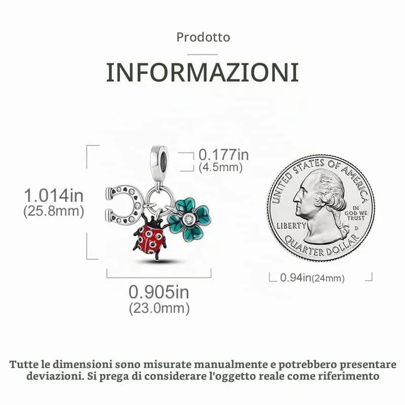 TINSLO Bead Charm Ciondolo Argento Sterling 925 con Cubic Zirconia per Braccialetti e Collane europei - immagine 5
