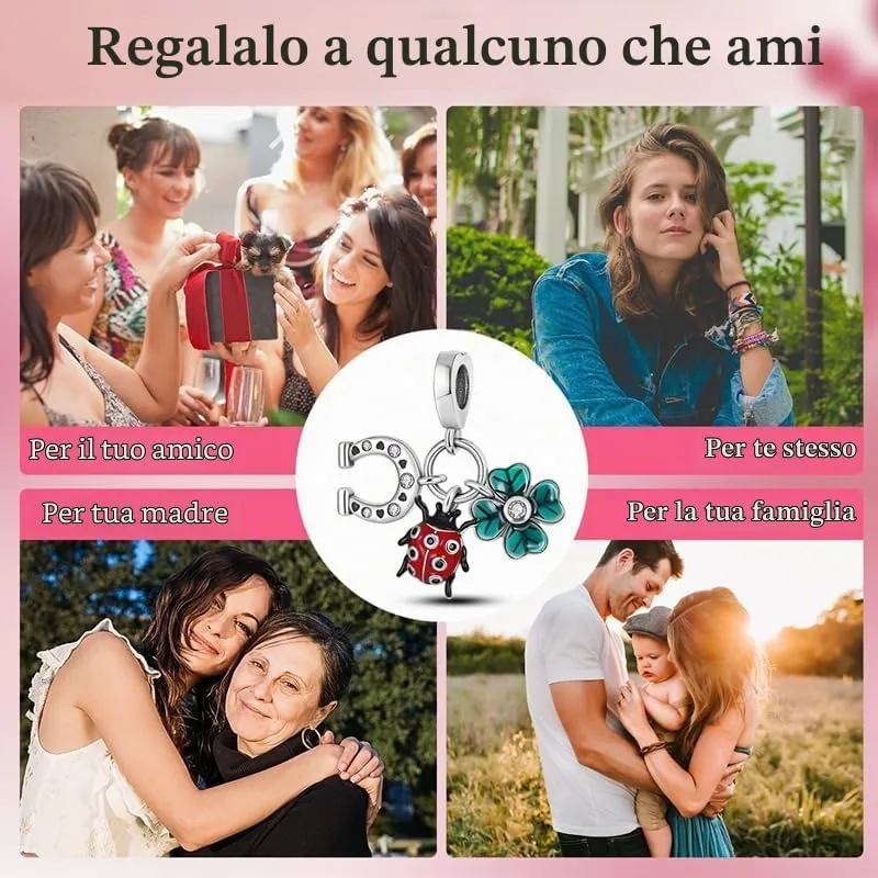 TINSLO Bead Charm Ciondolo Argento Sterling 925 con Cubic Zirconia per Braccialetti e Collane europei - immagine 6