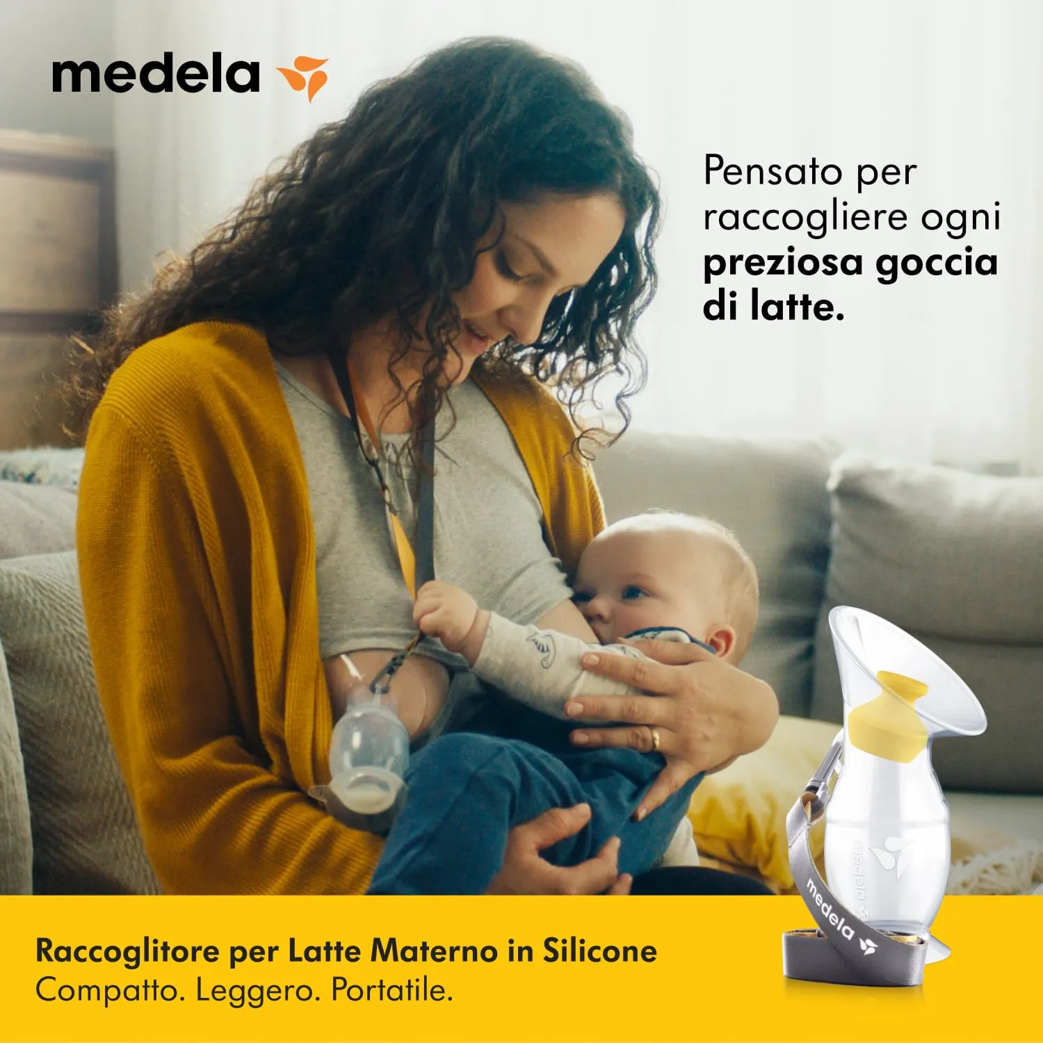 Medela Raccoglitore Latte Materno in Silicone con Base a Ventosa e Coperchio - immagine 2