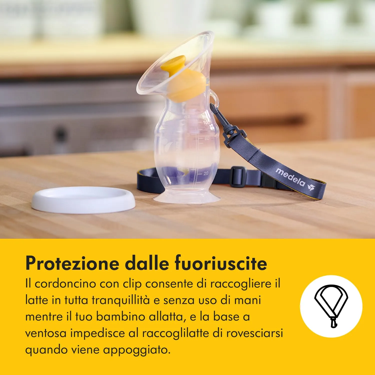 Medela Raccoglitore Latte Materno in Silicone con Base a Ventosa e Coperchio - immagine 6