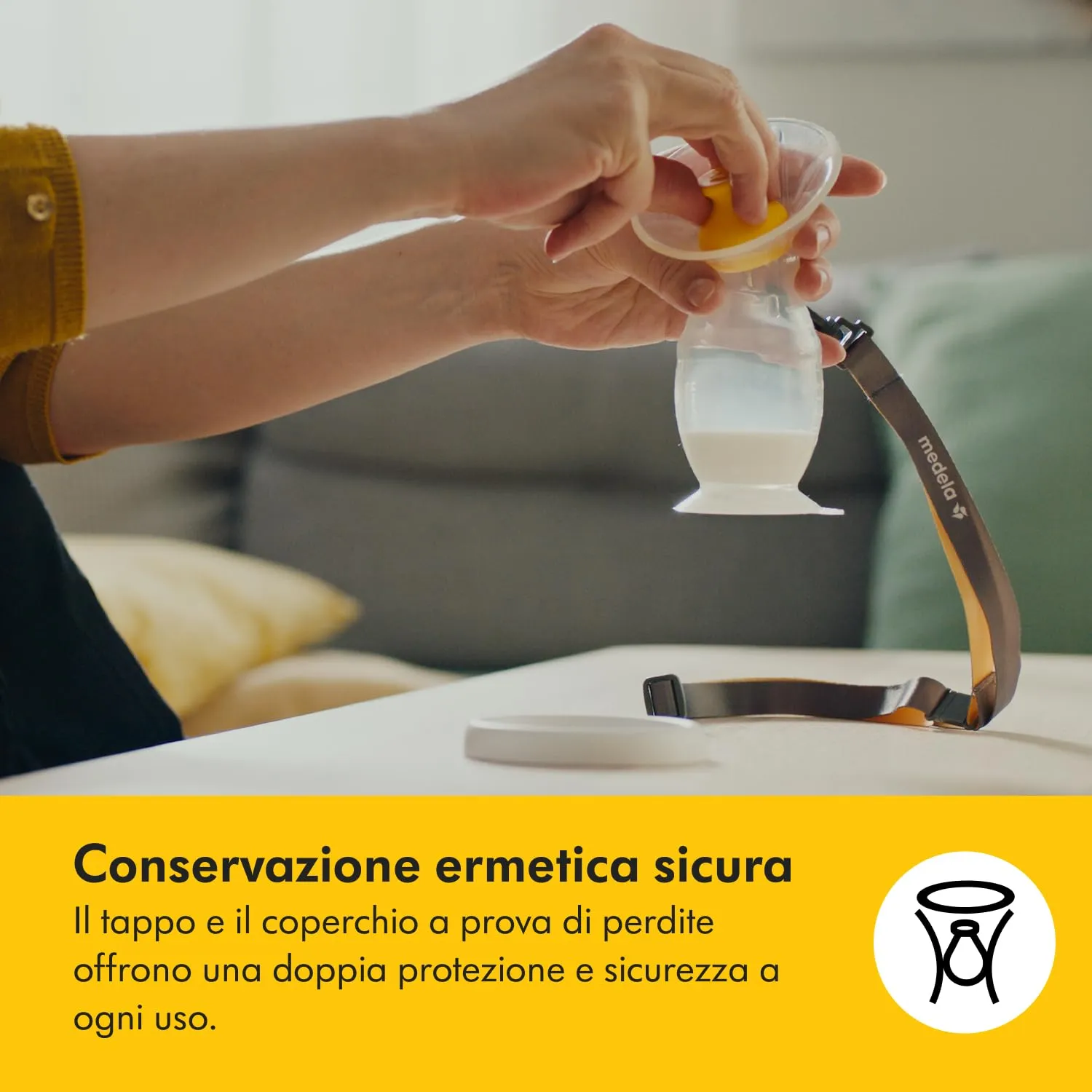 Medela Raccoglitore Latte Materno in Silicone con Base a Ventosa e Coperchio - immagine 7