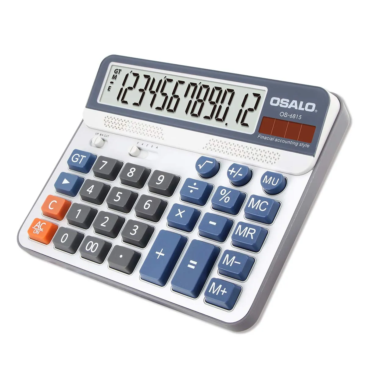 OSALO Calcolatrice da Tavolo 12 Cifre con Display LCD e Alimentazione Solare (OS-6815) - immagine 1