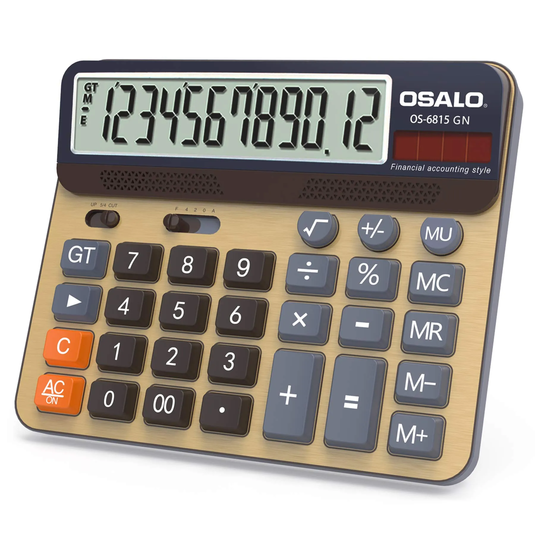 OSALO Calcolatrice da Tavolo LCD 12 Cifre Solare OS-6815GN - immagine 1