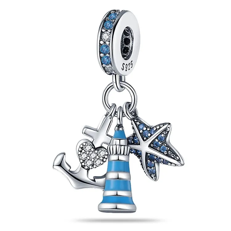 TINSLO Bead Charm Ciondolo Argento Sterling 925 con Cubic Zirconia per Braccialetti e Collane Europee - immagine 1