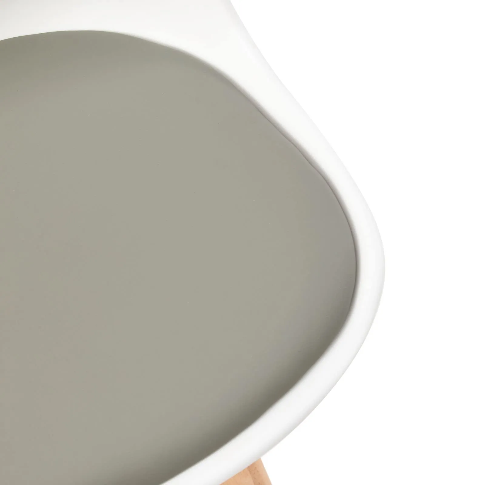 EGGREE Set di 4 Sedie da Pranzo in Pelle PU e Legno di Faggio, Bianco e Grigio - immagine 9
