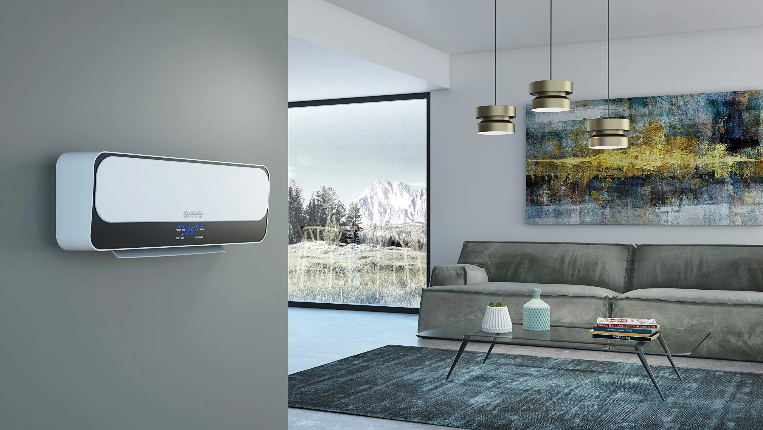 Olimpia Splendid 99261 Caldo Up T WiFi Termoventilatore Ceramico a Parete con Telecomando e Timer, 2000 W, Bianco - immagine 3